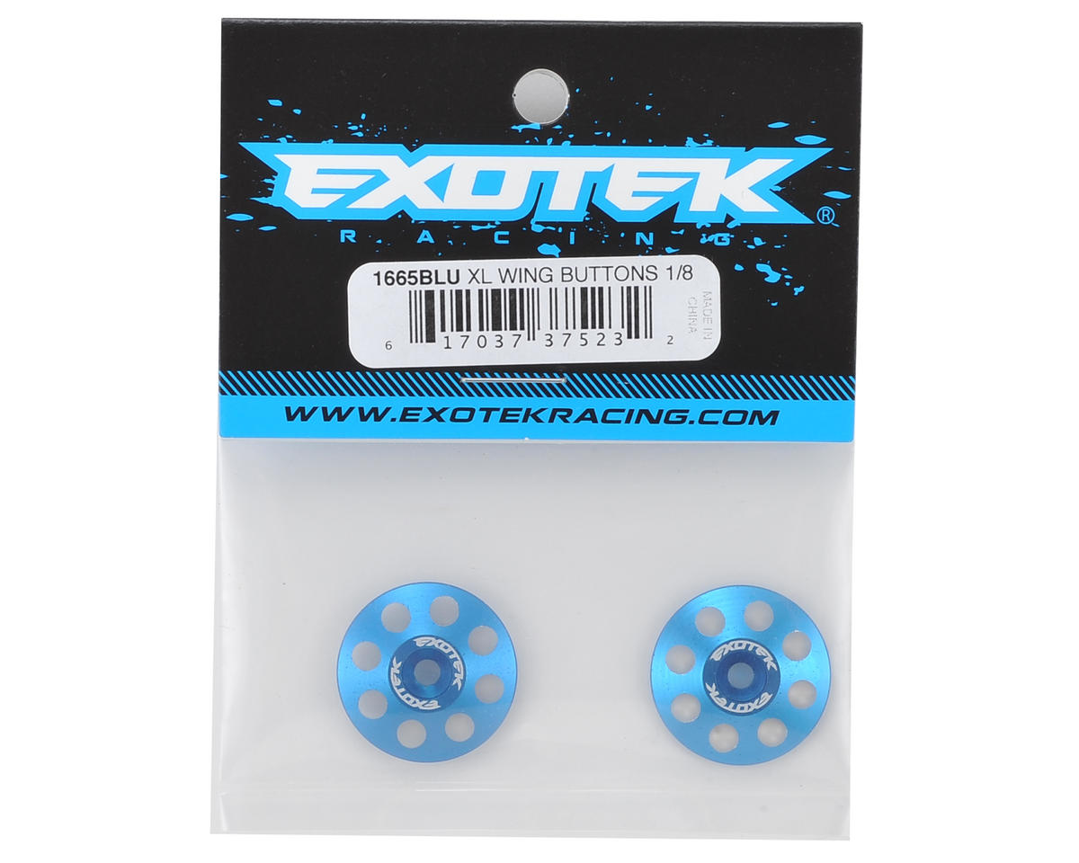 EXO1665BLU 22mm 1/8 XL Aluminum Wing Buttons (2) (Blue)