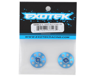 EXO1665BLU 22mm 1/8 XL Aluminum Wing Buttons (2) (Blue)