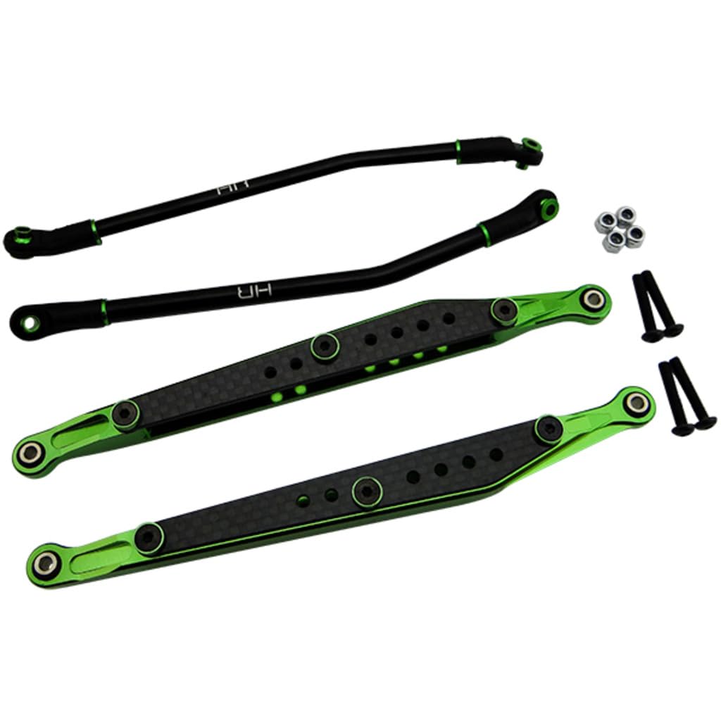 HRAMJ5605 - Green Aluminum & Cf Link Set Axial Rr10 Smt10 Yeti