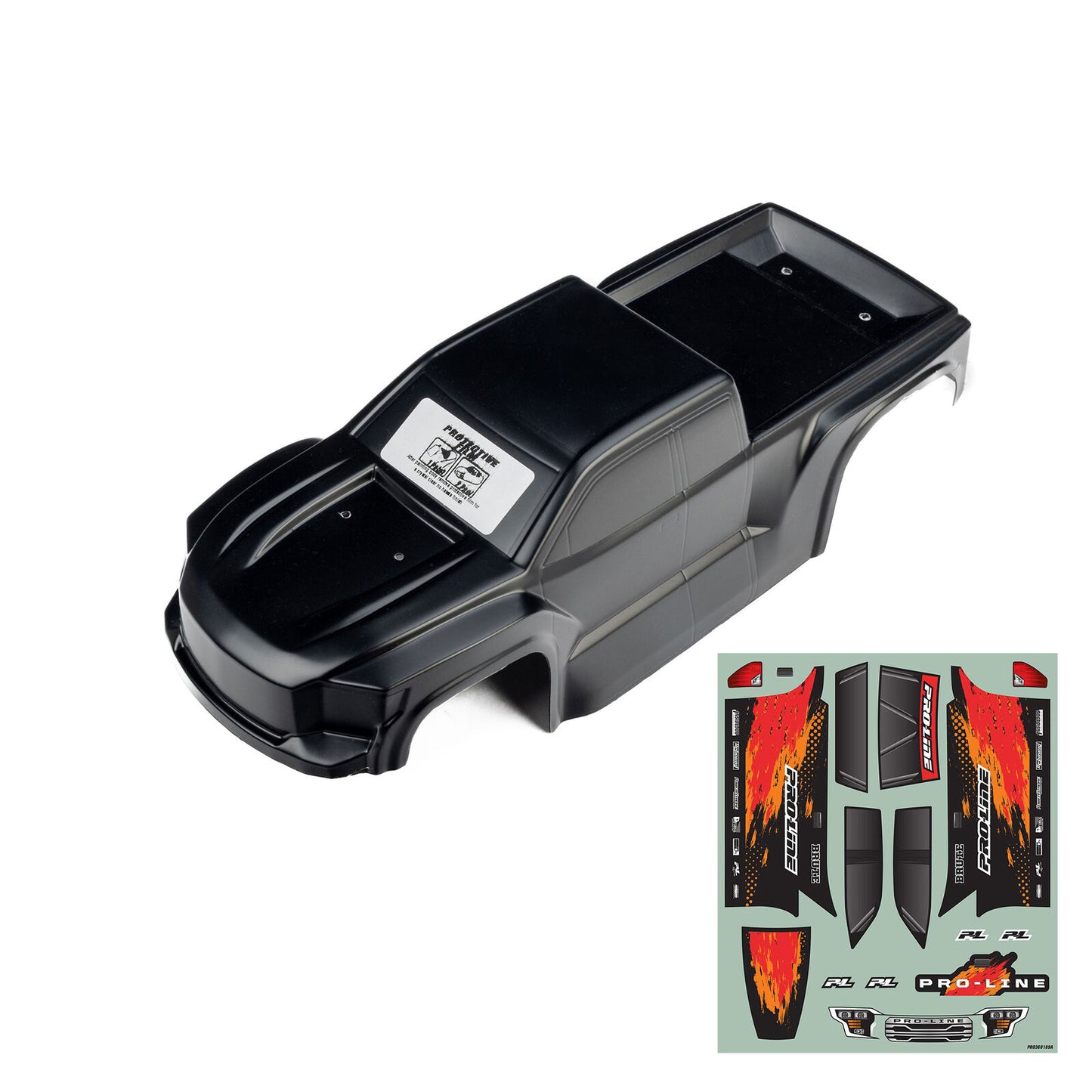 PRO368118 Pro-Line Racing 1/16 Pre-Cut Truck Body Tough Color Black: Traxxas Mini Maxx