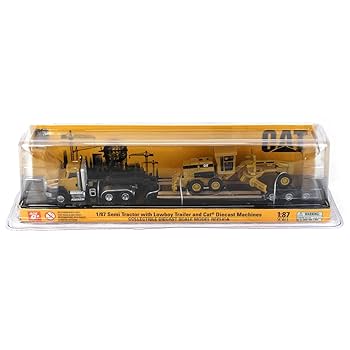 DCM84418 1/87 Cat CT681 Day Cab Tractor with Lowboy Trailer and Cat 950G Wheel Loader