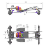 MEUS Racing SCX24 Gladiator Power Wagon LCG Chassis TC4 Titanium Frame