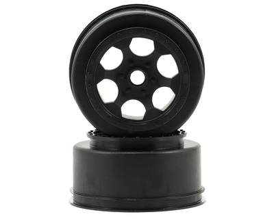 DER-SCT-LFB Trinidad Short Course Wheels (Black) (2) (XXX-SCT/SCB Front) No Hex