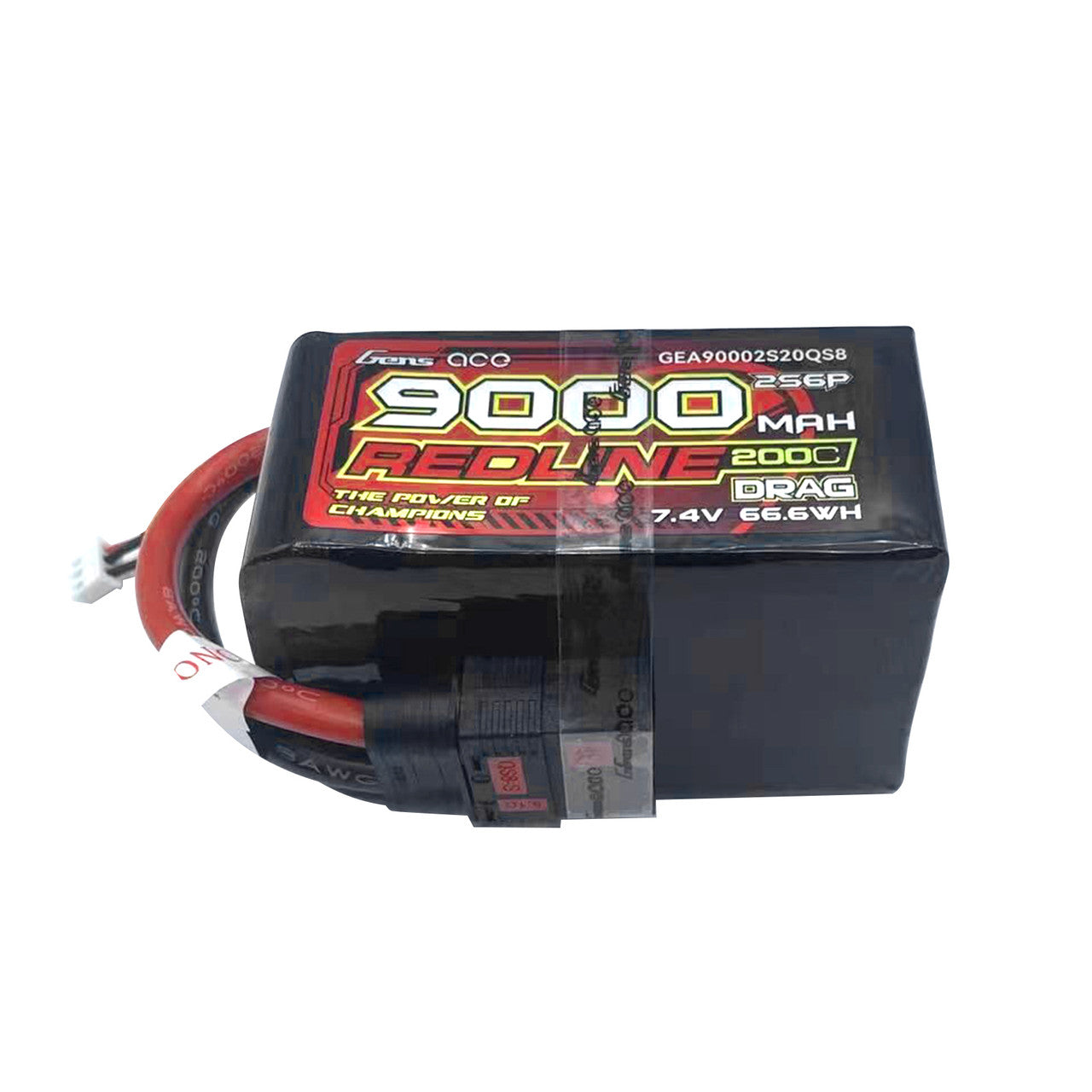 GEA90002S20QS8 Gens Ace Lipo Redline Drag Race 9000mAh 7.4V 200C 2S6P With QS8 Plug