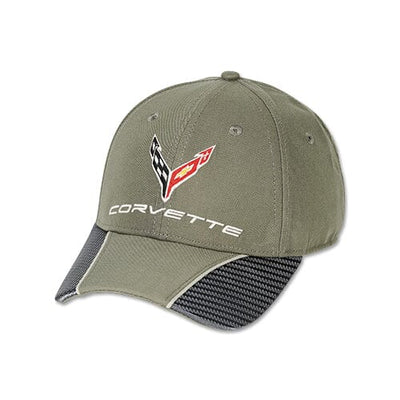 PN946 Corvette Carbon Fiber Contrast Baseball Hat -Black