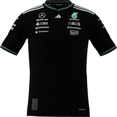 JY2607-XS Mercedes Petronas Formula 1 2025 Men's Team Driver Authentic Jersey - Black