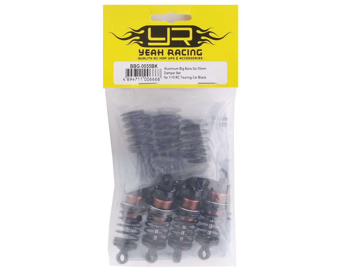 BBG-0055BK Yeah Racing Aluminum Go Big Bore Touring Shocks (Black) (4) (55mm)