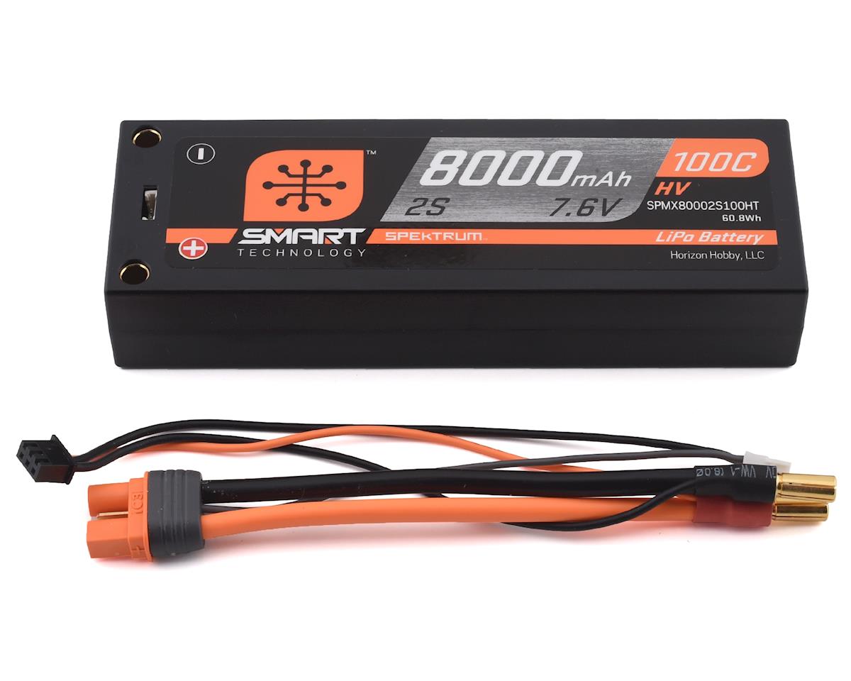 SPMX80002S100HT 2S 100C Smart LiPo Battery w/5mm Tubes (7.6V/8000mAh)