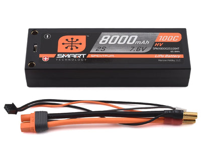 SPMX80002S100HT 2S 100C Smart LiPo Battery w/5mm Tubes (7.6V/8000mAh)