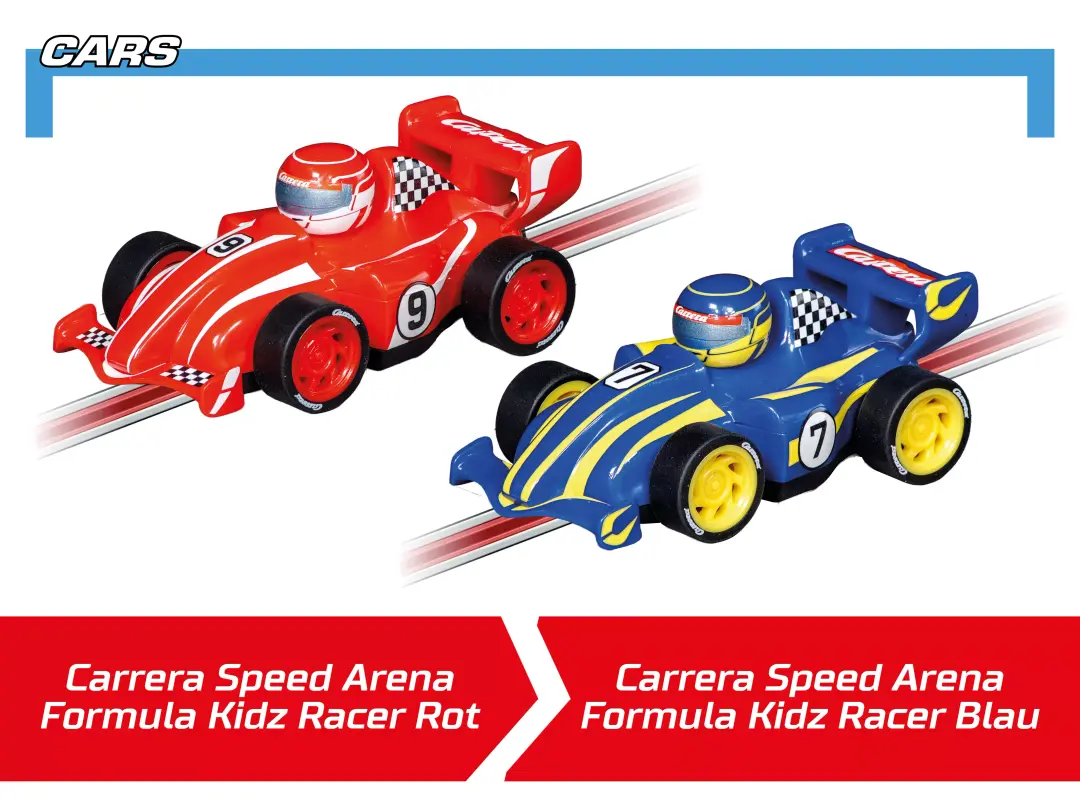 20016004 Carrera Speed Arena Formula Kidz 1/50 Slot Car Racing Track Set w/Fireflash & Thunderbold Cars