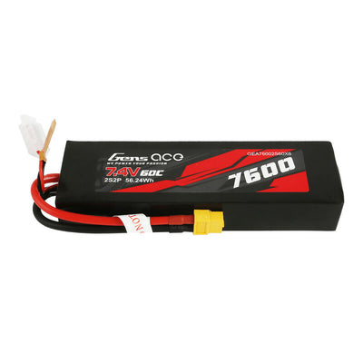 GEA50002S60X6 Gens Ace 2S LiPo Battery 60C (7.4V/5000mAh) w/XT-60 Connector