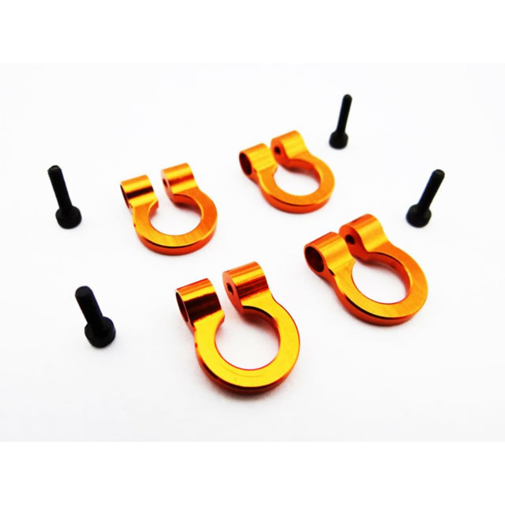 HRACC80803 - 1:10 Scale Aluminum Orange Tow Shackle D-Rings (4)
