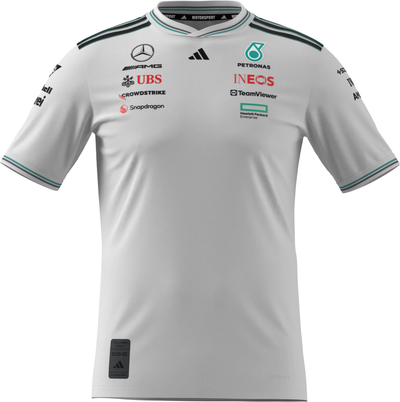JX5795 Mercedes AMG Petronas Formula 1 2025 Men's Team Driver Authentic Jersey - White