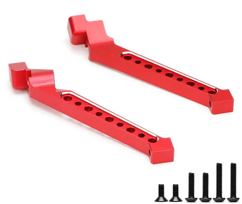 INTC32480RED Alloy Machined Rear Tower Chassis Braces 1/8 4WD