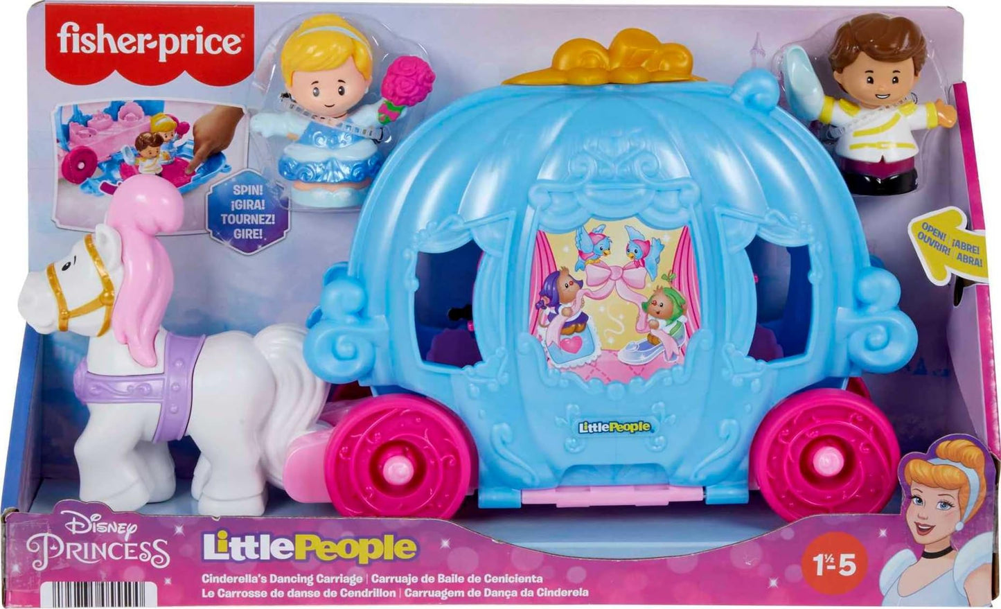 HCP76 Fisher-Price Little People Disney Princess Cinderella's Dancing Carriage