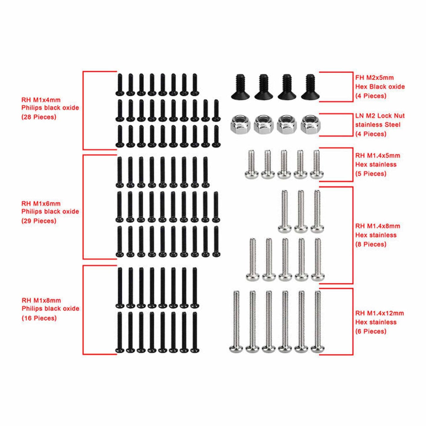 HRSXTY14SS Steel Hardware 100 Pieces - SCX30
