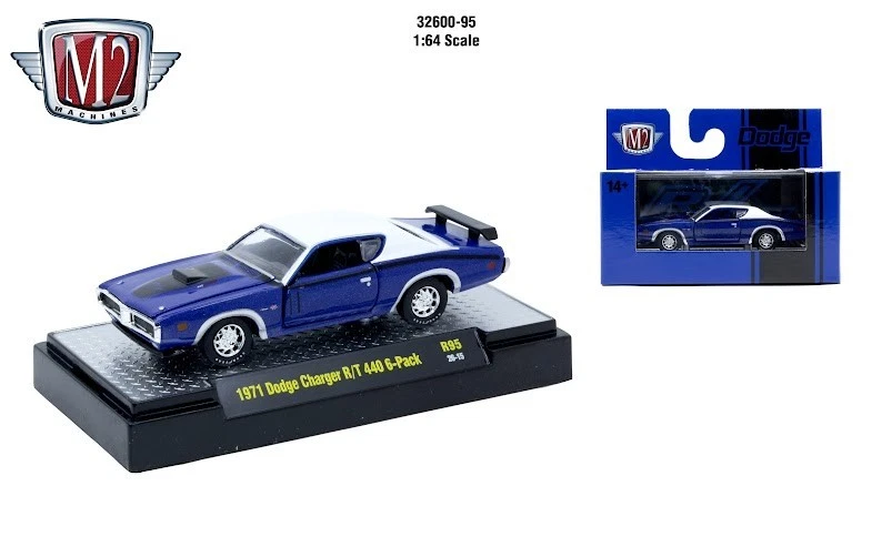 M2Machine 32600-95 - 1971 Dodge Charger R/T 440 6-Pack