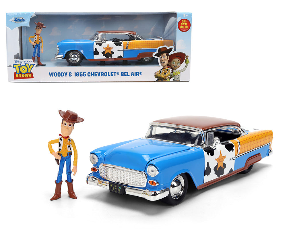 Jada 37430 1:24 Toy Story Woody and 1955 Chevrolet Bel Air – Disney Pixar Hollywood Rides