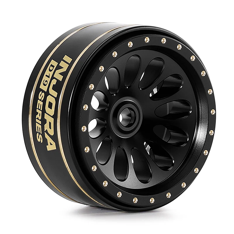 W7005BB-19 INJORA 0.7" D19 Ripple Black Brass Wheels for 1/30 SCX30