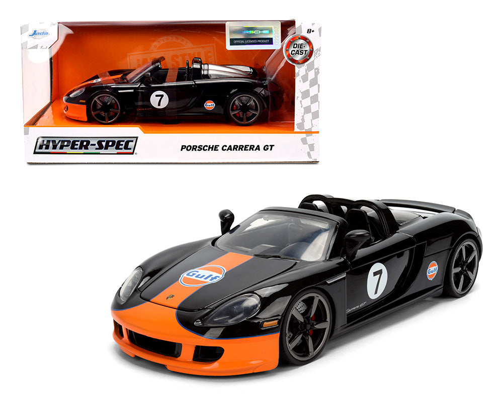 Jada 36487 1:24 Porsche Carrera GT Gulf – Black/Orange – Hyper-Spec
