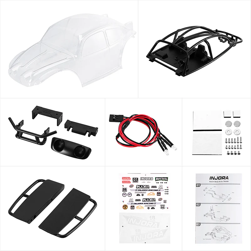 BUG18-CL-111 INJORA BUG18 Body with Interior for 1/18 INJORA TRX4M Universal Chassis