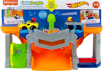 HMG51 Fisher-Price Hot Wheels Race and Go Trackset Little People