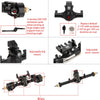 MEUS RACING 5mm Isokinetic V2 SCX24 Axles with 3-Section CVD for Axial 1/24 SCX24 RC Crawler (Black)