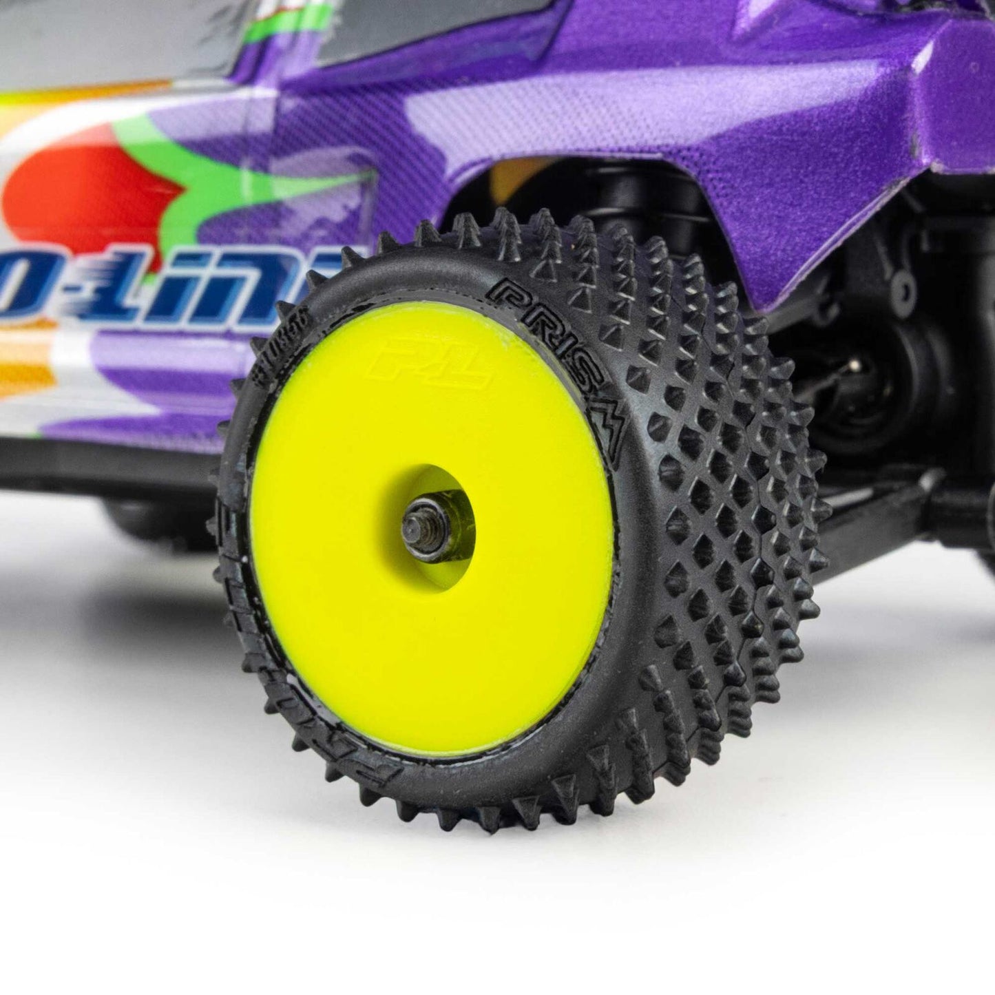 PRO1035612 Pro-Line Racing 1/28 Prism Front/Rear Carpet Tires Mounted 7mm, Yellow (4): Losi Micro-T