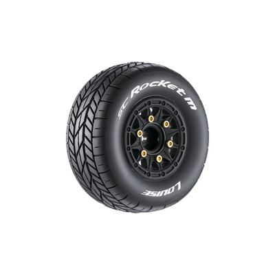 L-T3228SB Louise R/C - SC-Rocket M Oval Track 1/10 Short Course Tires, Soft, 12, 14 & 17mm Removable Hex on Black Rim (2)