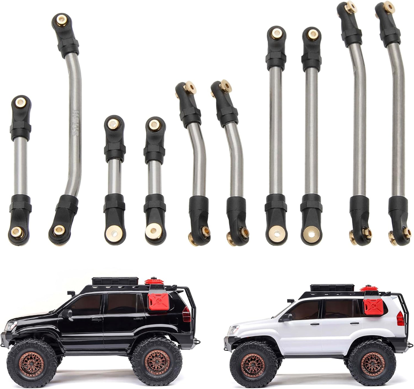 MEUS Racing SCX24 Lexus GX470 High Clearance Links Set for Axial 1/24 RC Crawler (Titanium)