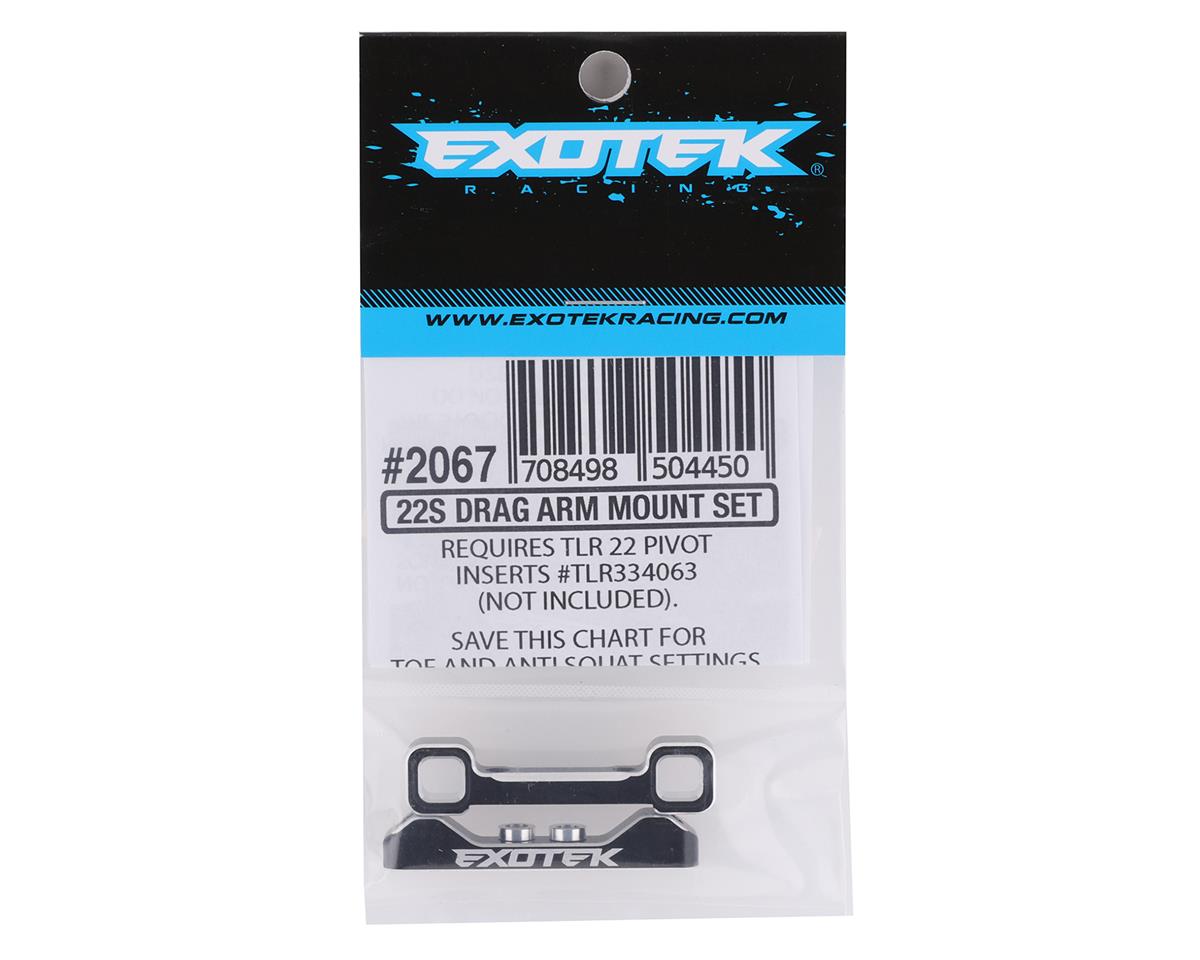 EXO2067 Aluminum 22S Rear Toe Adjustment Arm Mounts