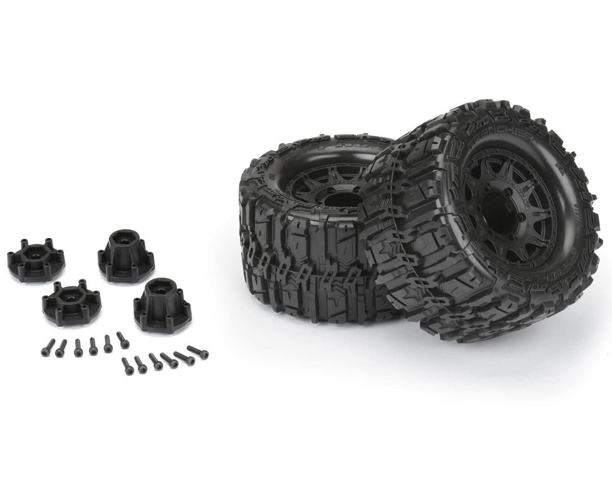 PRO1016810 Trencher HP Belted 2.8" Pre-Mounted Truck Tires (M2) (2) (Black) w/Raid Rear Wheels