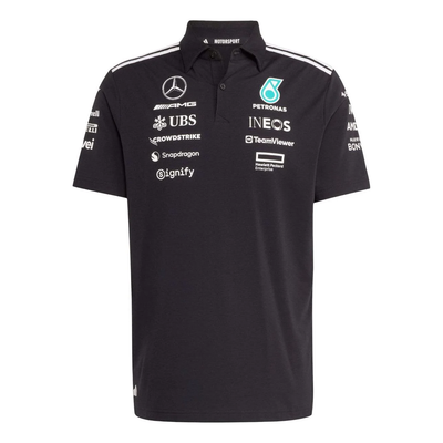 JW5391 Mercedes AMG Petronas Formula 1 2025 Men's Team Polo Shirt - Black -