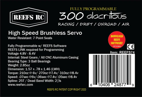 REEFS74 300 Alacritous Brushless Servo