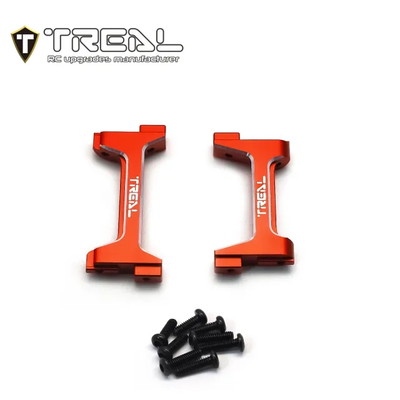 X003KIWZAD TREAL Aluminum 7075 Front and Rear Bumper Mounts Set (F&R) for 1/18 TRX4M-RED