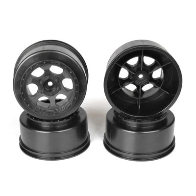 DER-TS4-RB Trinidad SC Wheel for Traxxas Slash Rear - Slash 4x4 / HPI Blitz / BLACK / 4pcs