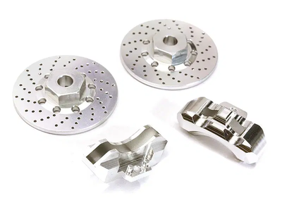 INTC28426SILVER Realistic Silver Alloy Front Brake Disc for Traxxas 1/10 4-Tec 2.0 (2-Pack)