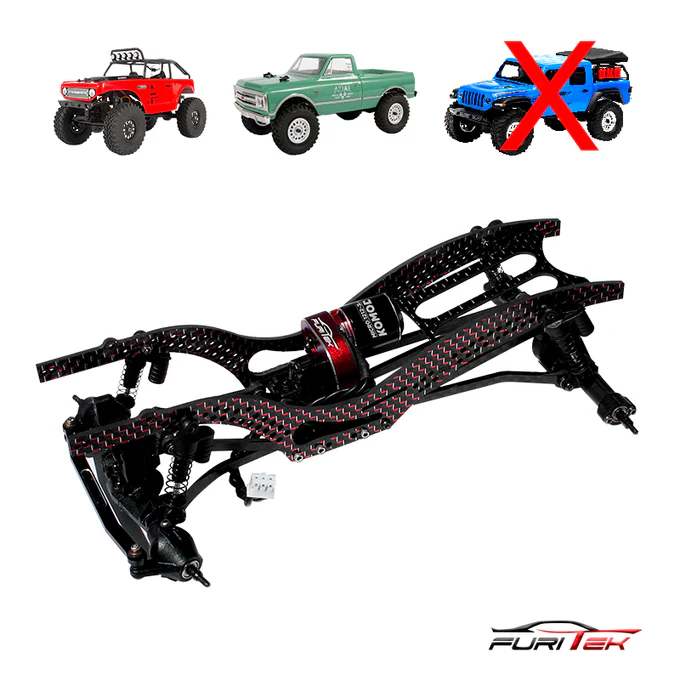 FUR-2084 SCX24 Scythe Carbon Fiber Frame Rails (Red)