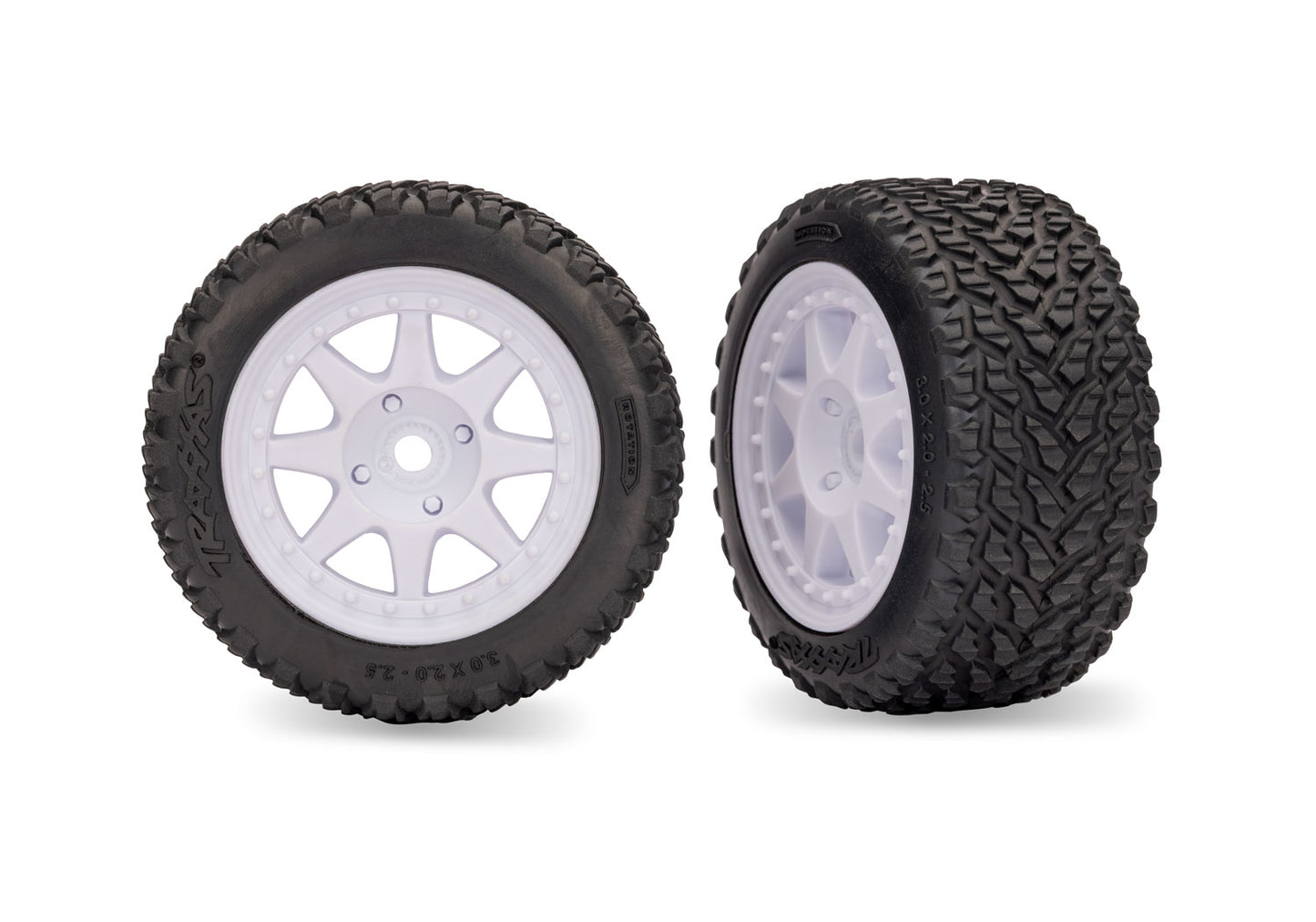 10872-WHT White Front Mini Rally Wheels with Hard Tires (2)