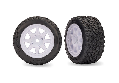 10872-WHT White Front Mini Rally Wheels with Hard Tires (2)