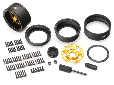 BRPB034MBKGD ProBuild™ 1.9" SV5 Adjustable Offset Aluminum Beadlock Wheels (2) Matte Black/Gold