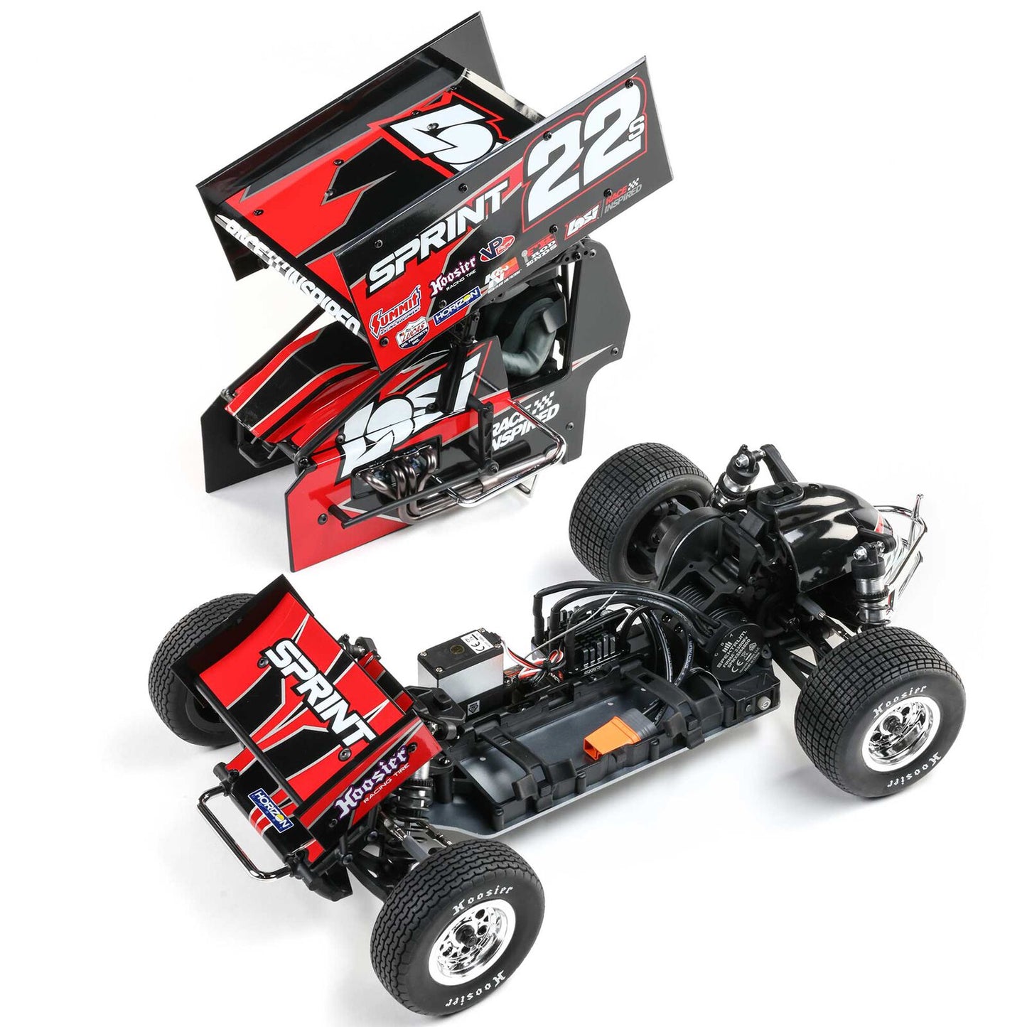 LOS-2359 1/10 Scale  2WD 22S Sprint, RTR with Battery and Charger, Red