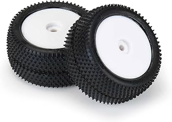 PRO829713 1/18 Prism Rear Carpet Mini-B Tires Mounted 8mm White Wheels (2)