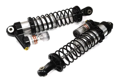 INTC23599 Silver Billet Machined Upgrade Piggyback Shocks Pair for Axial SCX6