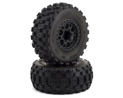 PRO1015631 Badlands MX SC Tires w/Split Six Wheels (2) (Black) (Slash Front) w/12mm Hex