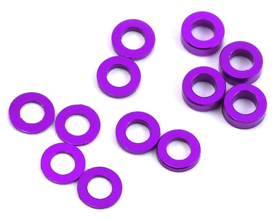 PTK-8374 Aluminum Ball Stud Washer Set (Purple) (12) (0.5mm, 1.0mm & 2.0mm)
