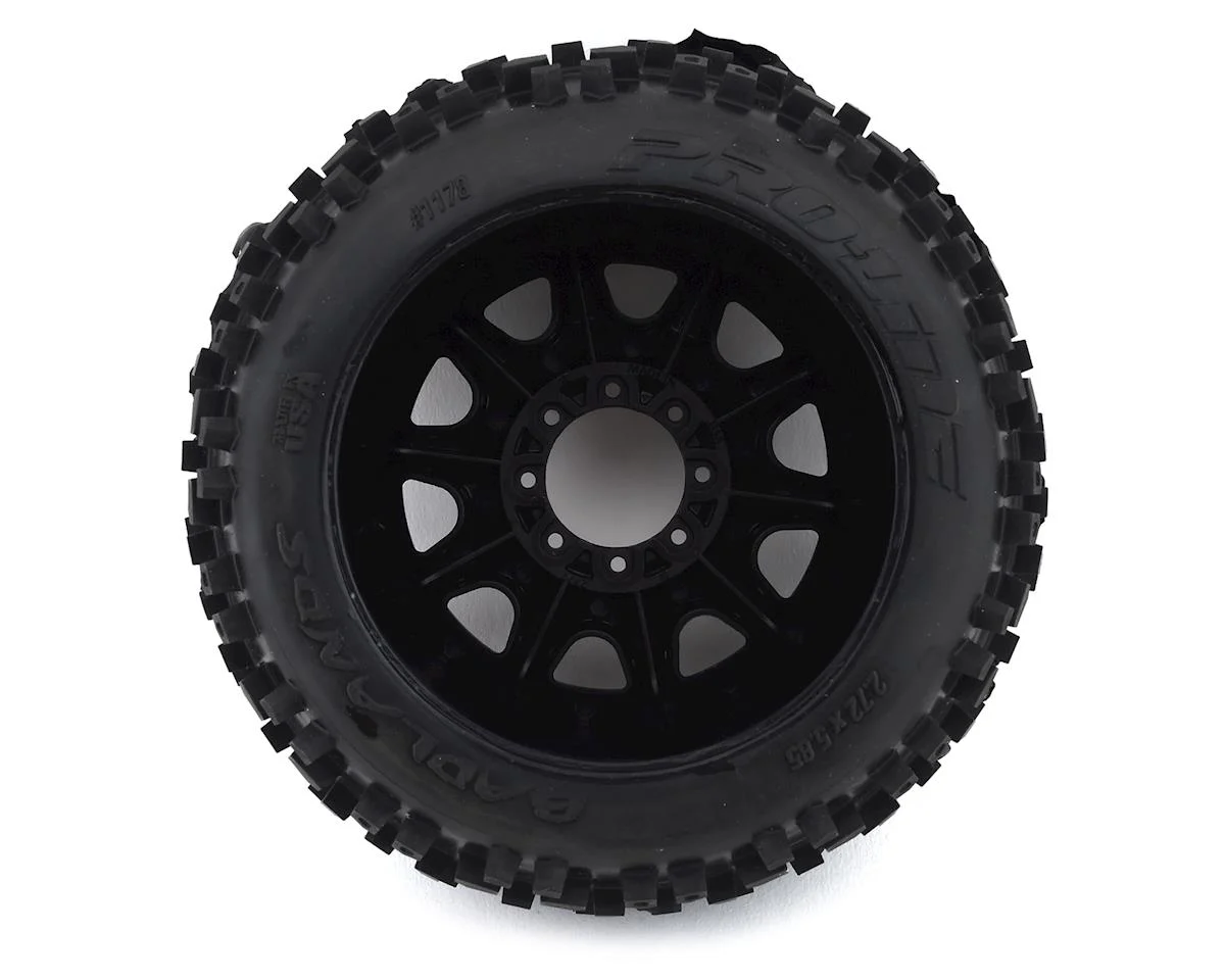 PRO117810 Badlands F/R 3.8" MT Tires Mounted 17mm Black Raid (2)