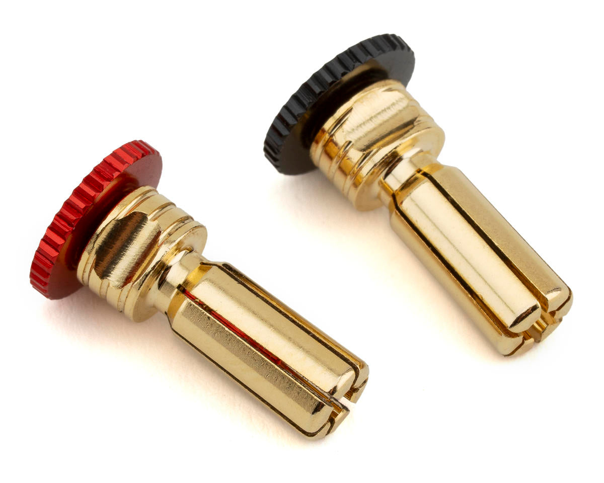 PTK-5079 ProTek RC Twist Lock Adjustable Bullet Plug Grips w/5mm Bullets (Red/Black)
