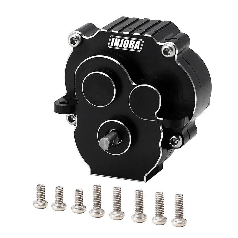 4M-55UD-BK INJORA CNC Aluminum Complete Transmission for 1/18 TRX4M (Black)