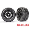 7862 Tires & wheels, assembled, glued XRT® Race black wheels, Gravix® belted tires